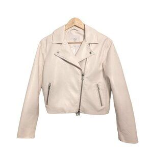 Aritzia Diaz Wilfred Off-White Moto Vegan Butter Leather Jacket XS